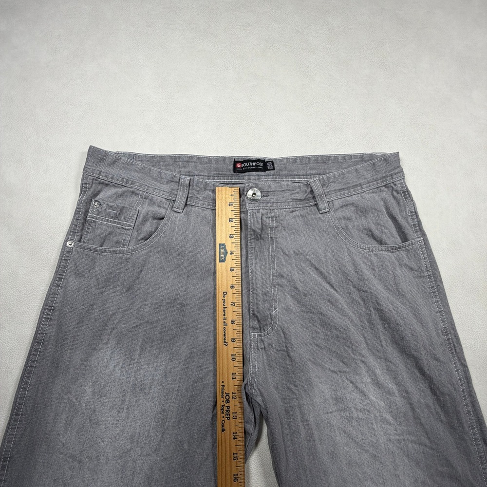 Southpole Mens Relaxed‎ Fit Grey Faded Denim Jeans 40x34 Baggy Streetwear Y2K - Picture 9 of 12